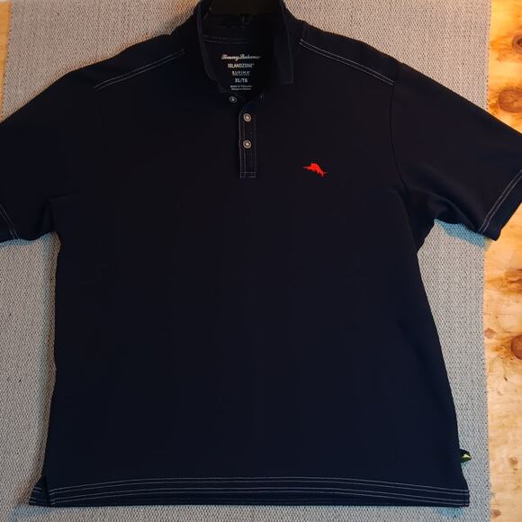 Tommy Bahama Island Zone Polo XL Navy Blue Supima Knit Preppy Casual - Picture 3 of 14